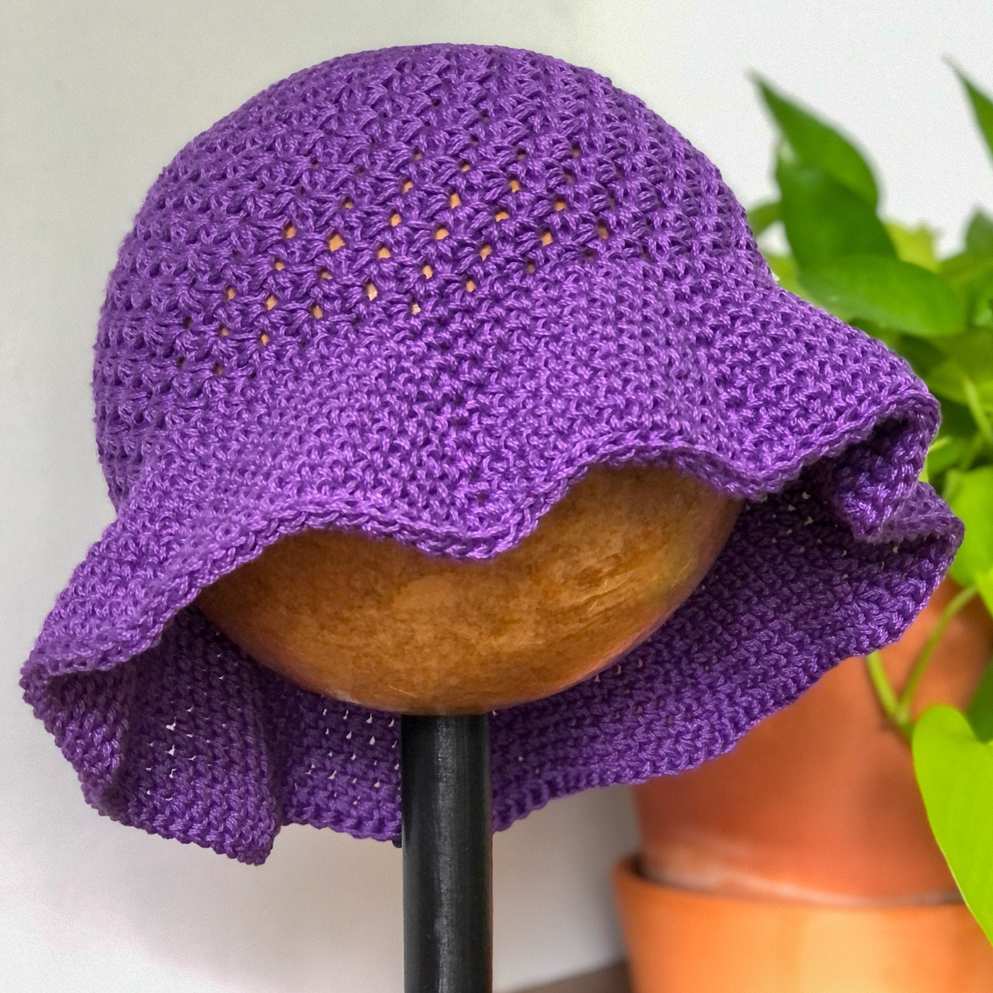 Summer Bucket Hat | Purple Crochet Bucket Hat | Handmade