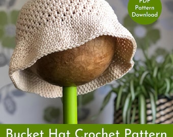 Crochet Bucket Hat Pattern, Summer Crochet Patterns, Quick Crochet, Bucket Hat Download, Summer Hat Pattern, Crochet Hat Patterns, Easy DIY