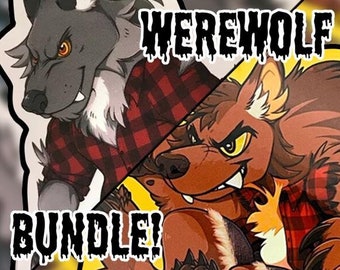 Werewolf Furry Sticker Bundle - TWO STICKERS