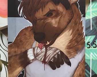 Alleys Hyena Furry Animal Postcard Print