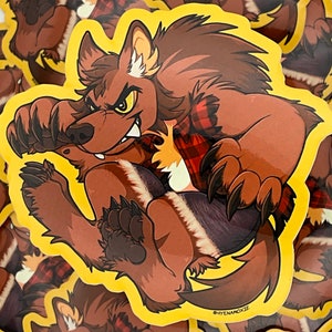 Leaping Lycan Werewolf Furry Sticker