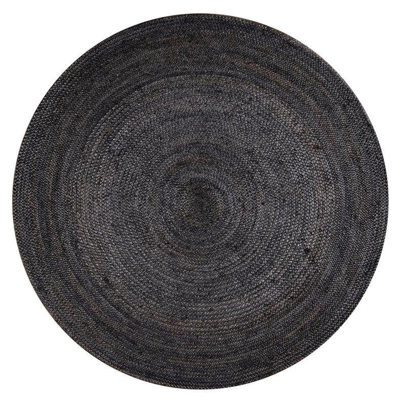 4x4 5x5 6x6 7x7 8x8 Black Braided Jute Round Rug Natural Fiber Rug Area Rug Round Jute Rug Oval