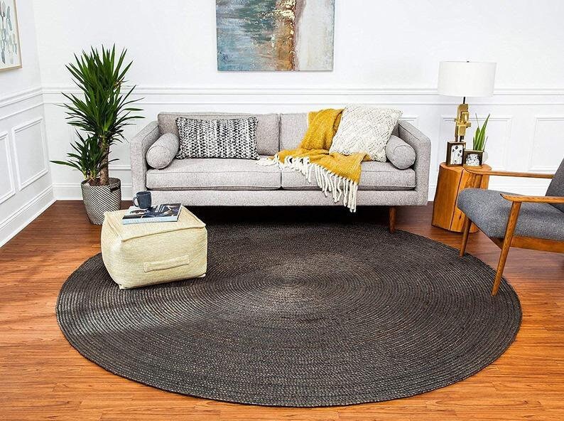Round Table Rug in PalmHemp rugRugArea RugsFloor RugsLarge RugsHandmade RugCarpetround rugAntique Rug 4x4 8x8 Ft 5x5 6x6 7x7