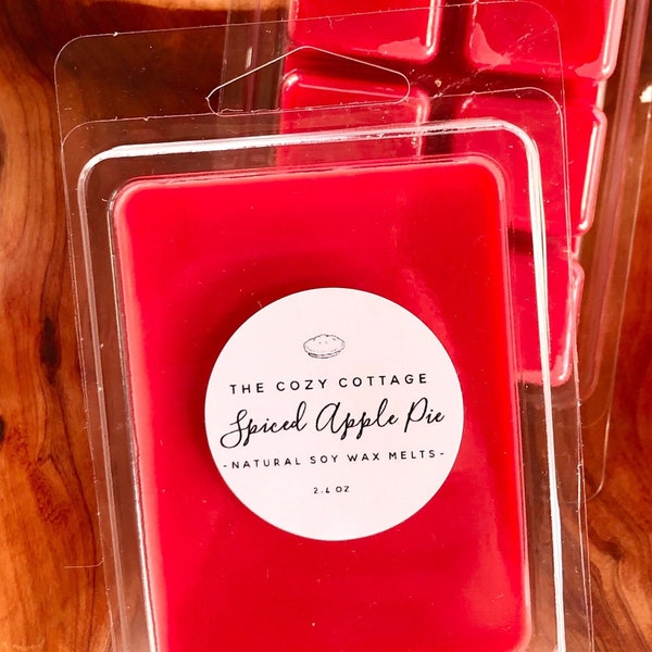 APPLE PIE Wax Melts - Soy Wax Melts - Apple Cinnamon - Highly Scented - All Natural Candles - Bakery Scented - Non Toxic - Wax Warmer Melts