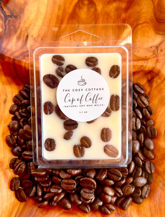 COFFEE Scented Natural Soy Wax Melts - Non toxic clean candles - Eco Friendly - Organic Coffee Beans - Wax Tarts for Warmer - Coffee Gifts