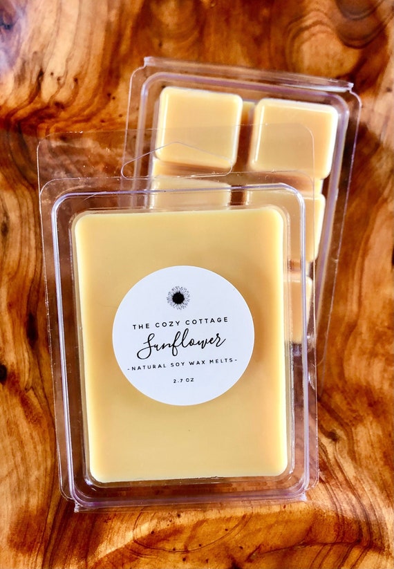 SUNFLOWER soy wax melts - floral wax tarts for warmer - natural candles - wax clamshell cubes - sunflower fragrance - house warming gifts