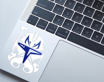 Star Wars Captain Rex - METALLIC Blue and White Permanent Vinyl Decal