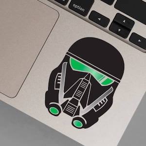Death Trooper - METALLIC Green silver and black Permanent Vinyl Decal