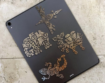 Legend of Zelda IV Divine Beasts - METALLIC Textured Glossy Gold Permanent Vinyl Decal