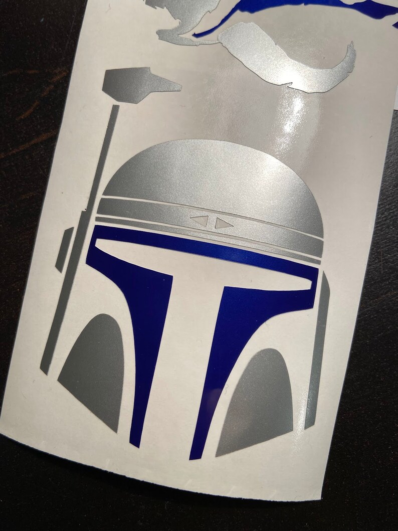 Star Wars Jango Fett METALLIC Silver and Blue Permanent - Etsy