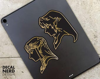 Legend of Zelda - Profiles Black and Gold Permanent Decals