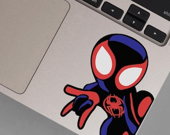 MARVEL Miles Morales Peeking - metallic red and blue Vinyl Decal