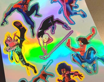 Spider-Verse Holographic Sticker Set