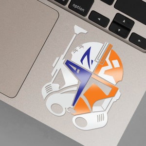 Star Wars Captain Rex 332nd Helmet Decal - Metallic Blue & Orange