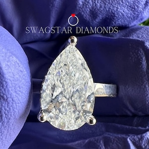 2 carat Pear Shaped Lab Diamond Ring IGI Certified Diamond Ring for Her, Engagement Ring, Anniversary Gifts, Rings for Women, Gift Ring