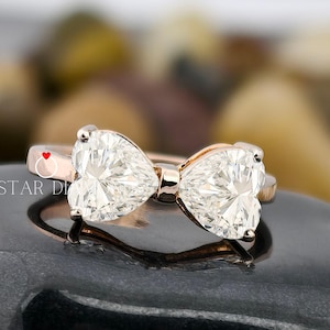 Heart shaped Lab Grown Diamond Engagement Ring, 2 Carat Lab Diamond Ring, Gift for Her, Wedding Diamond Ring, Gold Ring, Jewellery for Women