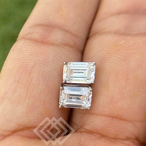 2 ct Emerald cut Lab Grown Diamond Stud Earrings 14K Gold Anniversary Wedding Diamond Earrings Gift For Her Girlfriend Wife Birthday Gift