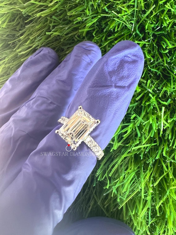 Emerald Cut Engagement Ring Lab grown diamond, 3 Carat Lab Diamond Ring, Gift for Her, Wedding Diamond Ring, Gold Rings, Jewellery for Women