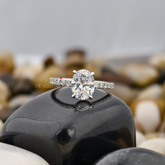 2.5 Ct Oval Cut Lab Grown CVD Diamond Engagement Ring IGI Certified Oval Diamond Anniversary Ring 14K Solid Gold Ring Wedding Ring