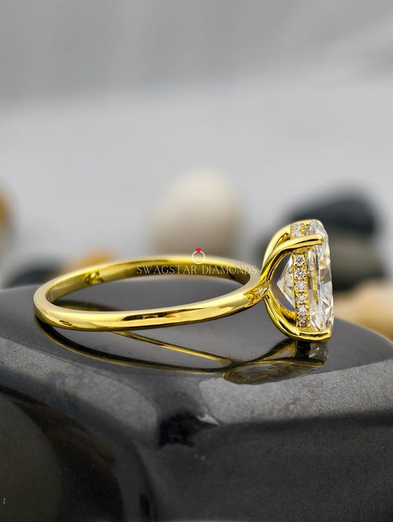3 Carat Hidden Halo Oval Cut Ring Engagement Ring Oval Cut Lab Diamond Ring IGI Certified Diamond Ring Wedding Anniversary Ring Gift For Her