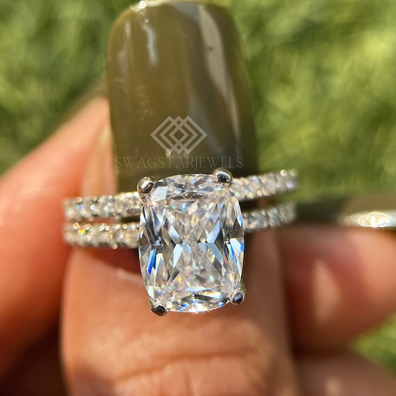 3 carat Cushion Shape Lab Diamond ring Engagement Ring 14K Gold Anniversary Wedding Proposal Ring Gift For Her Girlfriend Wife Birthday Gift