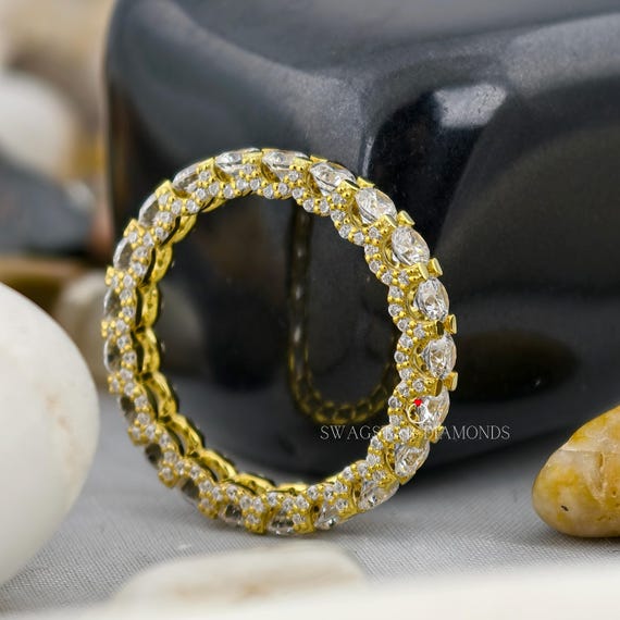 2.70 CT Round Lab Grown Diamond Eternity Band | Full Eternity Ring | Shared Prong Platinum or Gold | Unisex Wedding Anniversary Jewelry Gift