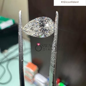 1.00 to 5.00 CARAT Pear Cut Lab Grown Loose Diamond IGI Certified Man Made Diamond For Engagement Ring Lab Diamond ALL Colour clarity