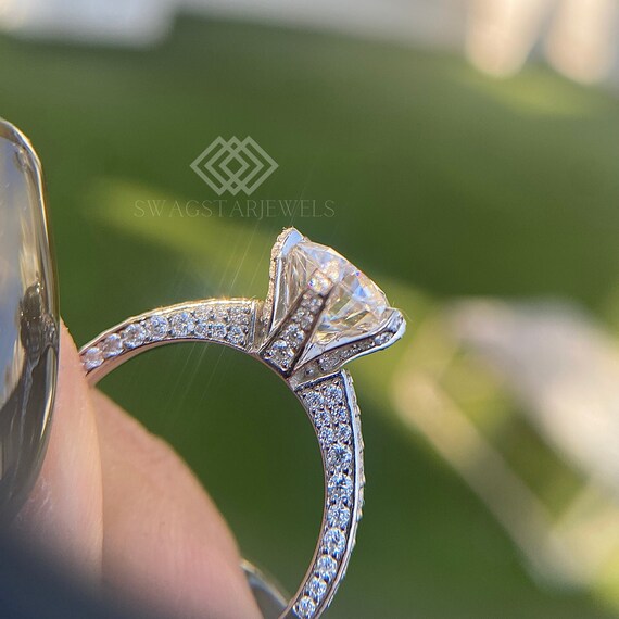 1.2 CT Round Cut Lab Grown Diamond Engagement Ring 14K Gold Anniversary Wedding Proposal Ring For Her Girlfriend Wife Birthday Gift