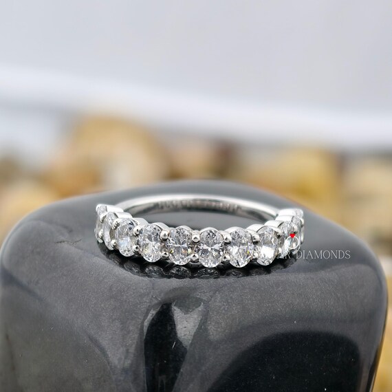 Oval Shape Eternity Band Lab Diamond Wedding band 14K Gold Proposal Engagement Gift Anniversary Gift for Her Wife Birthday Gift 2.00 tcw
