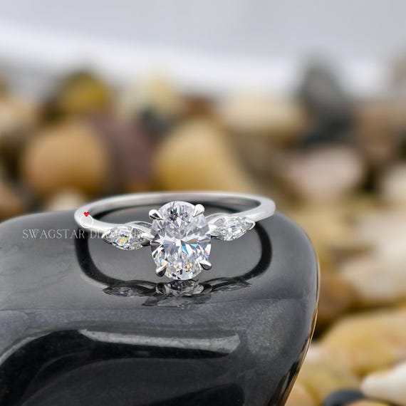 2 Carat Oval Shape Lab Grown Diamond Wedding Engagement Ring 14K Gold Anniversary Proposal Ring Gift For Her Girlfriend Wife Birthday Gift