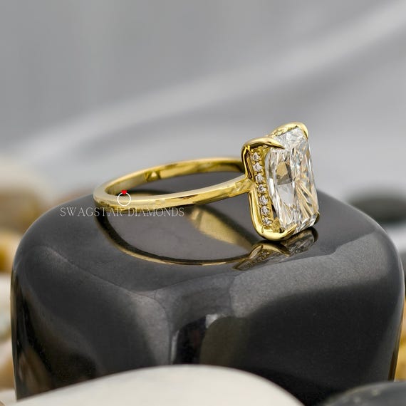 5 Carat Radiant Cut Ring Hidden Halo Lab Diamond Ring Engagement Ring IGI Certified Lab Grown Diamond Ring Wedding Ring Anniversary Gifts