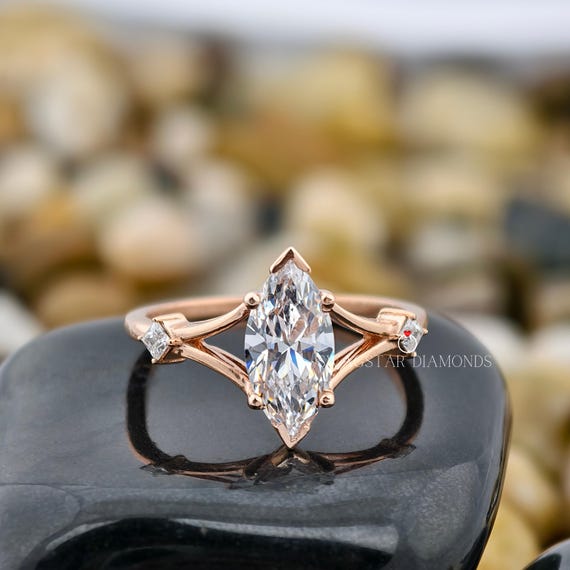 Marquise Cut Engagement Ring Lab grown diamond 2 Carat Lab Diamond Ring, Gift for Her, Wedding Diamond Ring, Gold Rings, Jewellery for Women