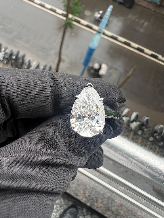 5 CT Pear Cut Lab Grown Diamond Ring IGI Certified Pear Cut Lab Diamond Engagement Ring 14K Gold Solitaire Ring for Women Anniversary Gift