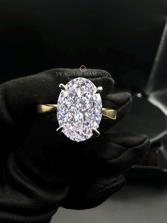 1 to 5 Carat Oval Cut Lab Grown Diamond Engagement Ring Wedding Ring Diamond Ring for Women Anniversary Gift Oval Cut Diamond Ring