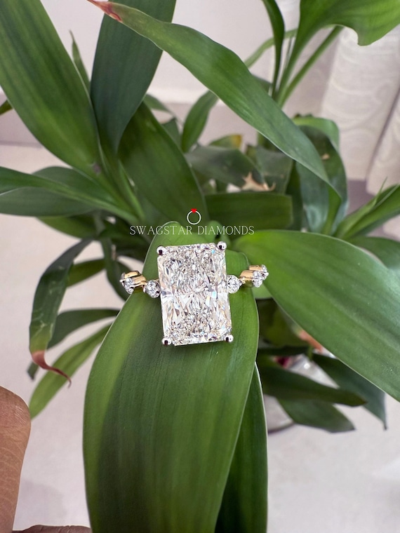 Radiant Cut Lab Grown Diamond Engagement Ring, 3 Carat Lab Diamond Ring, Gift for Her, Wedding Diamond Ring, Gold Rings, Jewellery for Women