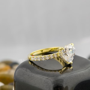 2.50 CT Heart Shape Ring Engagement Ring Lab Grown Diamond Ring Hidden Halo Diamond Ring Wedding Ring Anniversary Gift For Her 14kt Gold