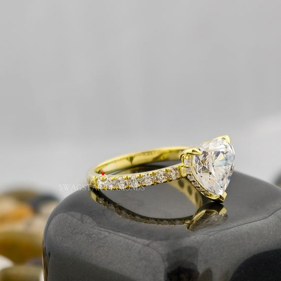2.50 CT Heart Shape Ring Engagement Ring Lab Grown Diamond Ring Hidden Halo Diamond Ring Wedding Ring Anniversary Gift For Her 14kt Gold