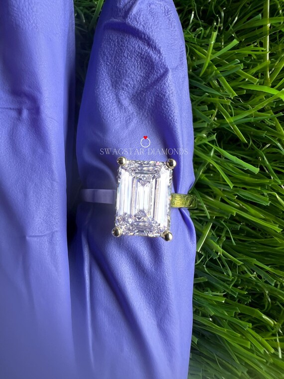 2 Carat Emerald Cut Lab Grown Diamond  IGI Certified Emerald Diamond Luxury Ring Solitaire Engagement Ring 14k Yellow Gold