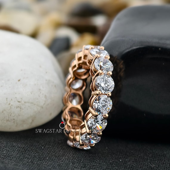 Lab Grown Diamond Wedding Band | 4.50 CT Round Brilliant Cut Lab Grown Diamond Band | Eternity Ring | Engagement Ring Gift  | Gift for Her