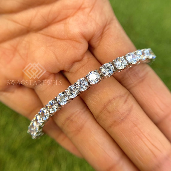 23.5 CT Round Shape Lab Grown Diamond Tennis Bracelet 14K Gold Anniversary Wedding Gift For Her Girlfriend Wife Birthday Gift