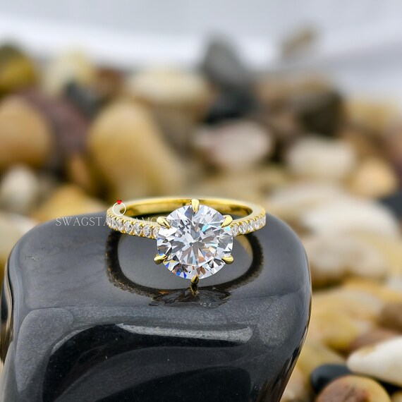 Round Cut  Real Lab Grown Diamond Engagement Ring,3 ct Lab Diamond Ring, Gift for Her, Wedding Diamond Ring, Gold Rings, Jewellery for Women