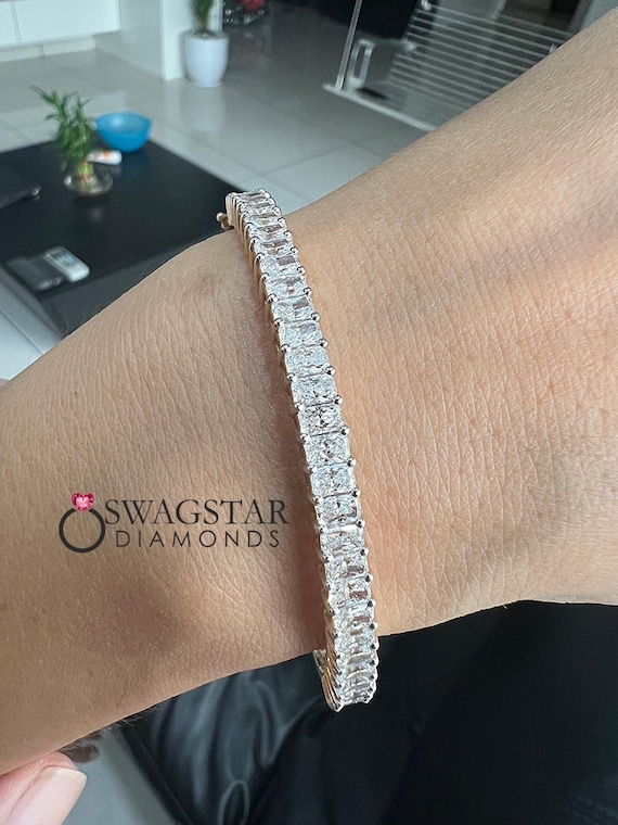 4.5 CT Radiant Shape Lab Diamond Bracelet 14K Gold Anniversary Wedding Gift For Her Girlfriend Wife Birthday Gift