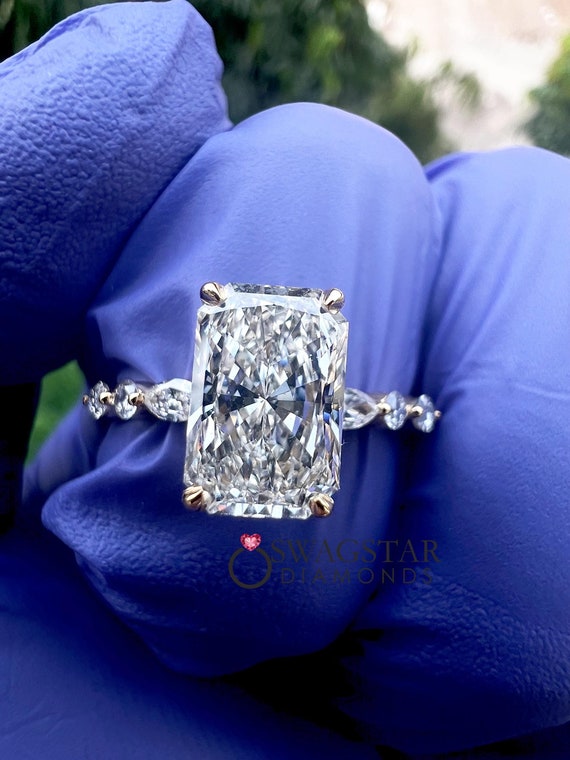 Radiant Cut Lab Grown Diamond Engagement Ring, 3 Carat Lab Diamond Ring, Wedding Diamond Ring, Gold Rings, Jewellery for Women, Gift for Her