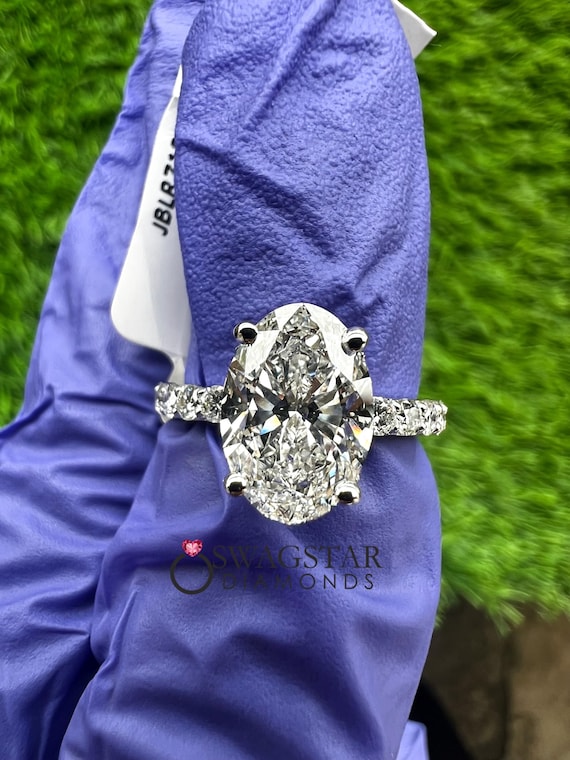 2.50 Ct Oval Cut Lab Grown Diamond Engagement Ring Hidden Halo Wedding Ring Diamond Ring for Women Anniversary Gift Oval Cut Diamond Ring