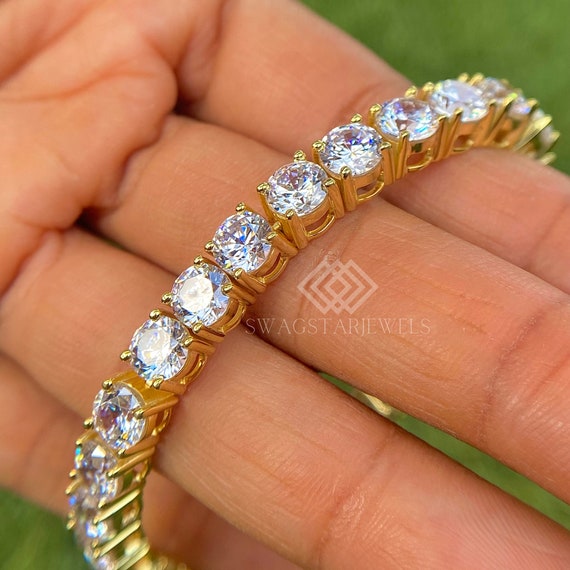 16 total carat Round Shape Lab Grown Diamond Tennis Bracelet Round 14K Gold Anniversary Wedding Gift For Her Girlfriend Wife Birthday Gift