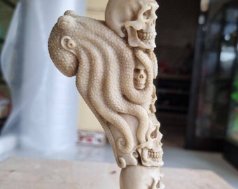 moose antler carving skull octopus