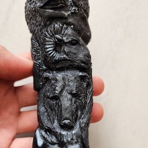 Black Horn handle carving indian for knife handle