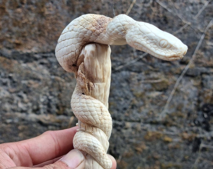 Moose antler carving cane handle walking stick handle snack