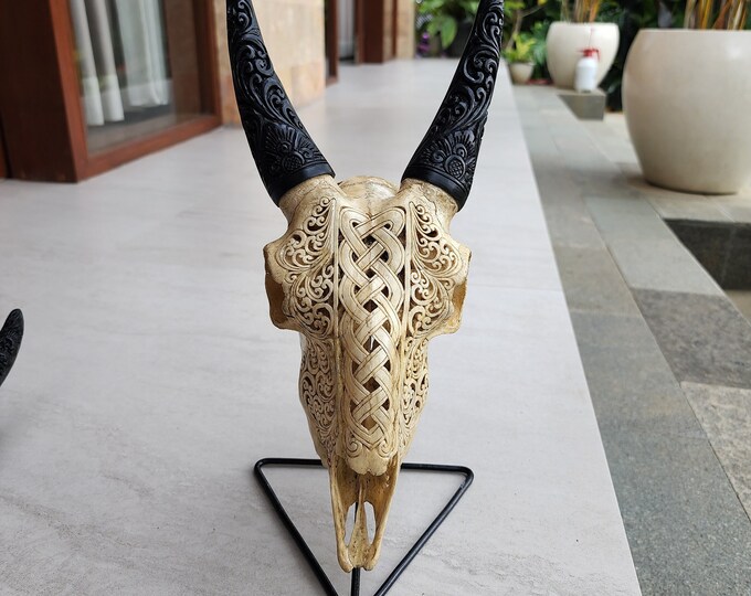 Carve goat skull carving celtic antic