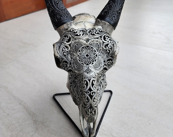 Carve goat skull carving mandala